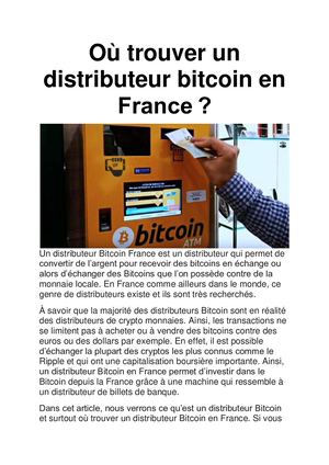 Où trouver un distributeur Bitcoin en France ?