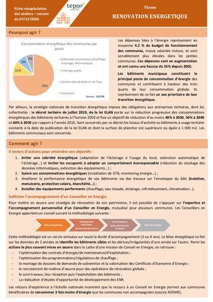 2020 Fiche Synthétique Rénovation énergétique Bâtiment