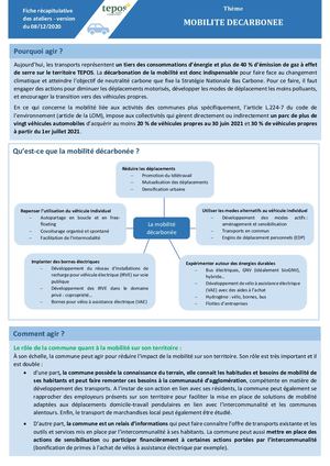 2020_ Fiche Synthetique Mobilité Décarbonée