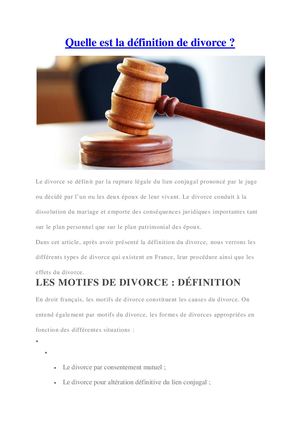 C'est quoi la définition de divorce ?