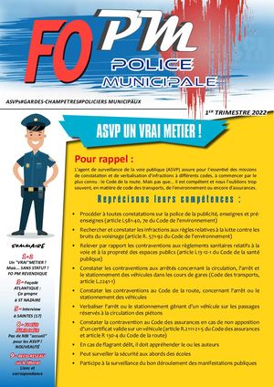 Fopm Info 1er Trimestre 2022 Edition Spéciale Asvp