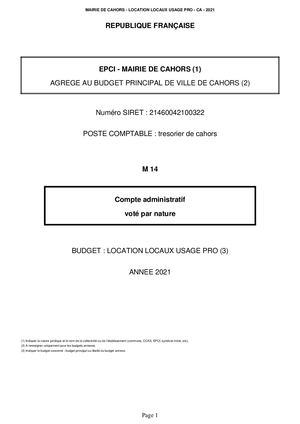 MAIRIE DE CAHORS - LLUP - CA - 2021