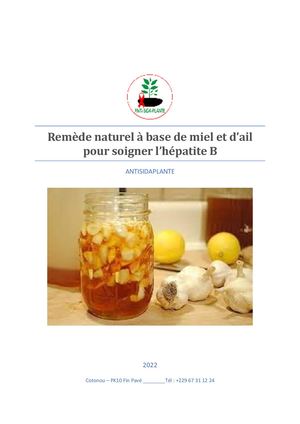 Remède Naturel à Base De Miel Et D’ail Pour Soigner L’hépatite B