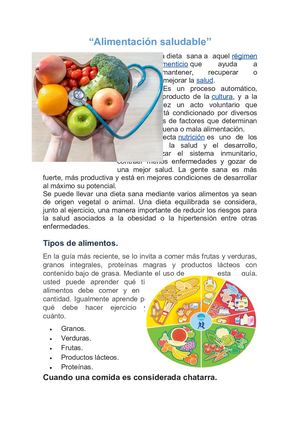 Alimentación Saludable Cunias