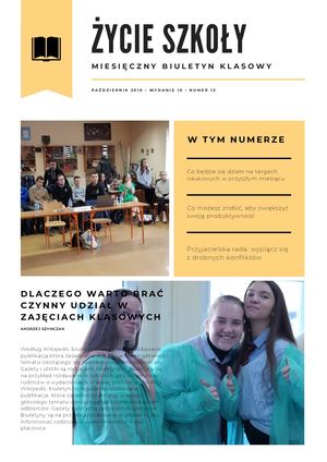 ŻółTa I Biała Nowoczesna Kreatywna Sala Lekcyjna Biuletyn (1)