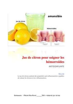 Jus De Citron Pour Soigner Les Hémorroïdes