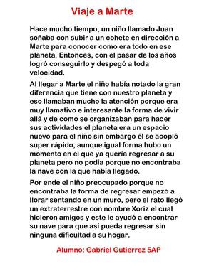 El Cuento Viaje A Marte