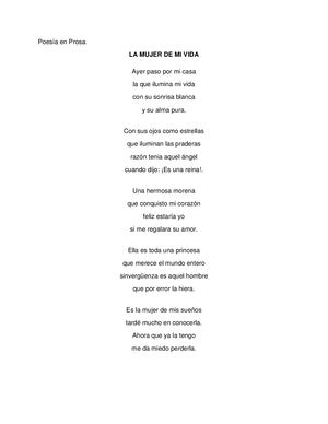 Poesía En Prosa