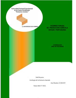 Axiologia Jose Rondon