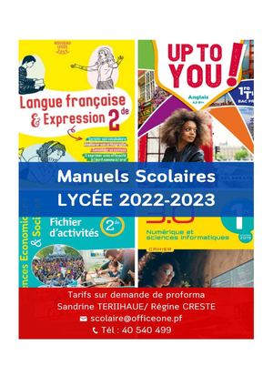 Catalogue Lycée 2022 2023