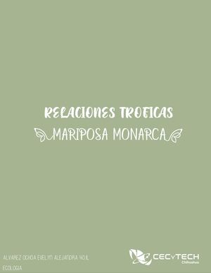 Relaciones Troficas Mariposa Monarca 401l
