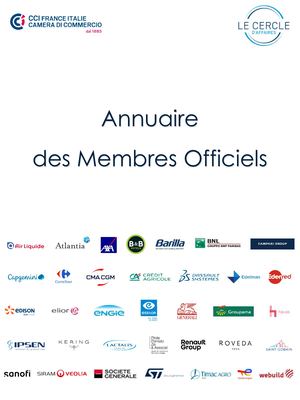 Annuaire Membres Cercle d'Affaires -  CCI France Italie