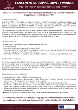 Lancement de l'appel ouvert WINNER