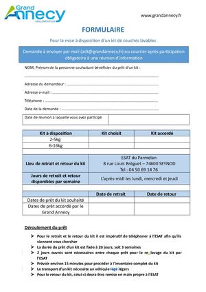 Formulaire Prêt De Kit