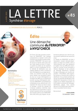 Lettre Synthèse Elevage porc n°83 / mai 2022