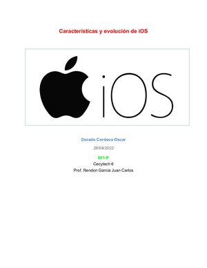 Características y evolucion del sistema operativo iOS