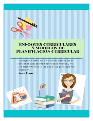 Enfoques Curriculares Y Modelos De Planificación Curricular