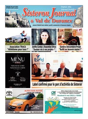 3925 Sisteron Journal Du Samedi 30 Avril 2022