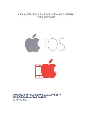 Caracteristicas Y Evolucion De Sistema Operativo Ios