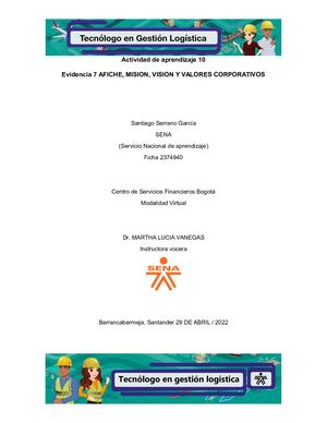 Aaa 10 Afiche, Mision Vision