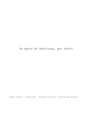 Um Gesto De Gentileza, Por Favor (Rubens Santini)