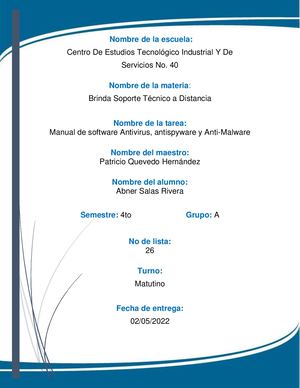 Manual De Antivirus, Antispyware Y Anti Malware