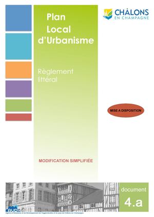 Règlement littéral - PLU Châlons-en-Champagne