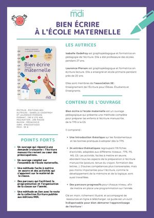 CP - Bien écrire à l'école maternelle