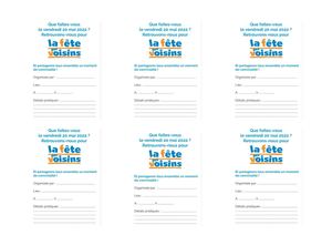 Cartons invitation Fête des voisins 20 mai 2022