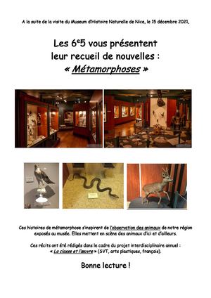 Recueil de nouvelles des 6e5 - Museum d'histoire naturelle
