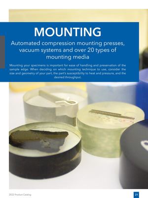 2022 Buehler Materials Mounting Catalog