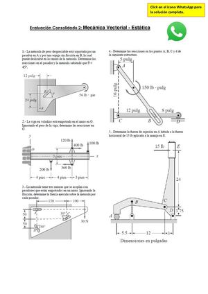 Evaluación Consolidado 2 Mecánica Vectorial Estática