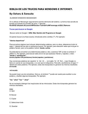 Biblia De Los Trucos Para Windows E Internet