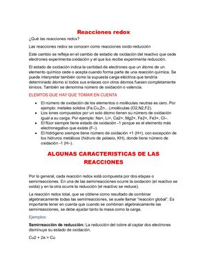 Reacciones Redox