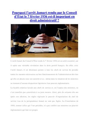 Qu'est-ce que l’arrêt Jamart rendu par le conseil d’État ?