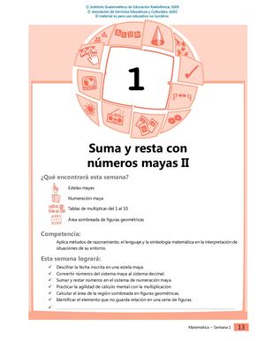 Suma Y Resta Maya