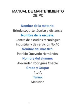 Manual de software para mantenimiento