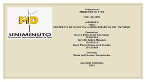 Historieta Proyecto De Vida