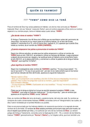 יהוה Quien Es Yhwh