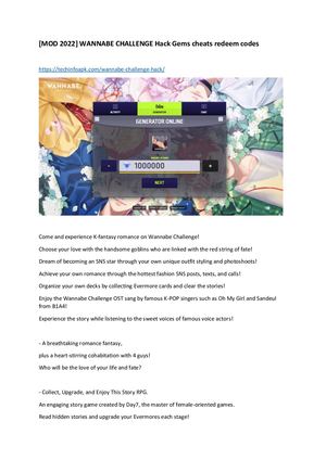 [Mod 2022] Wannabe Challenge Hack Gems Cheats Redeem Codes