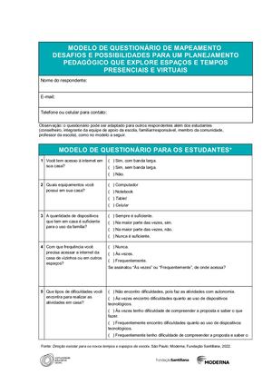 03 Modelo De Questionario De Mapeamento