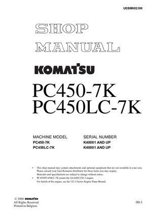 Komatsu Pc450 Pc450lc 7k Часть 1