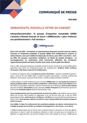 Communiqué Gmba Avocats Mai 2022