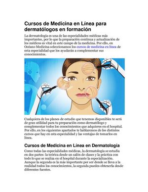 Cursos De Medicina En Línea Para Dermatólogos En Formación
