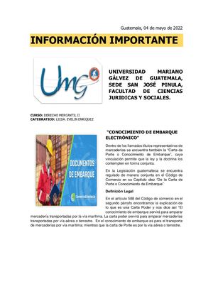 Pdf Conocimiento De Embarque