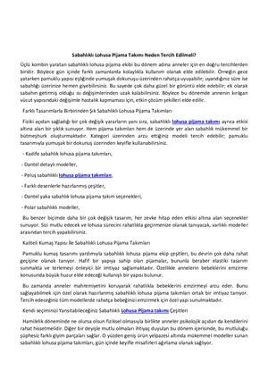 Sabahlikli Lohusa Pijama Takimi Neden Tercih Edilmeli