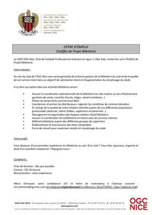 Chef De Projet Billetterie