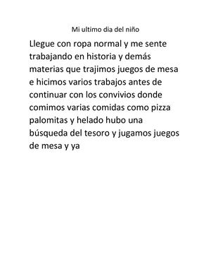 Mi Ultimo Dia Del Niño