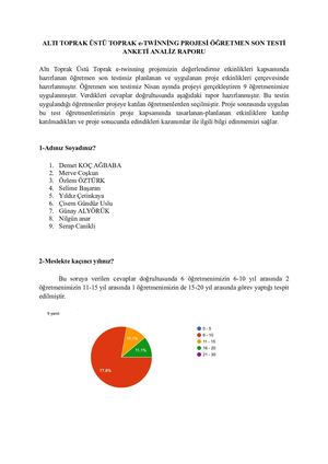 Altı Toprak Üstü Toprak Öğretmen Son Test Analizi