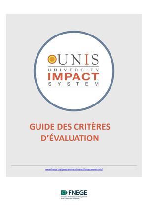 Guide Des Critères UNIS2022